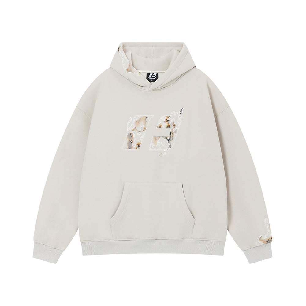 FORNINES fused lace patch embroidered Hoodie