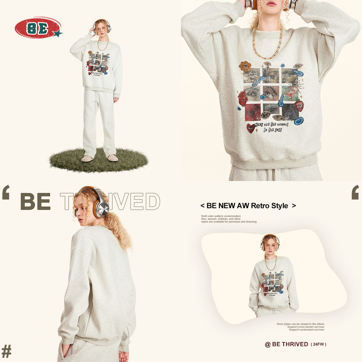 BE Nine Square Checkered Hoodie