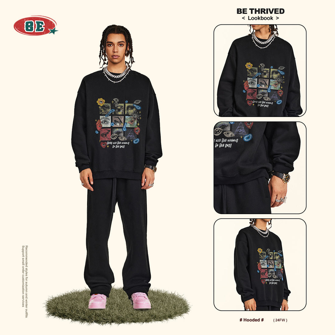 BE Nine Square Checkered Hoodie