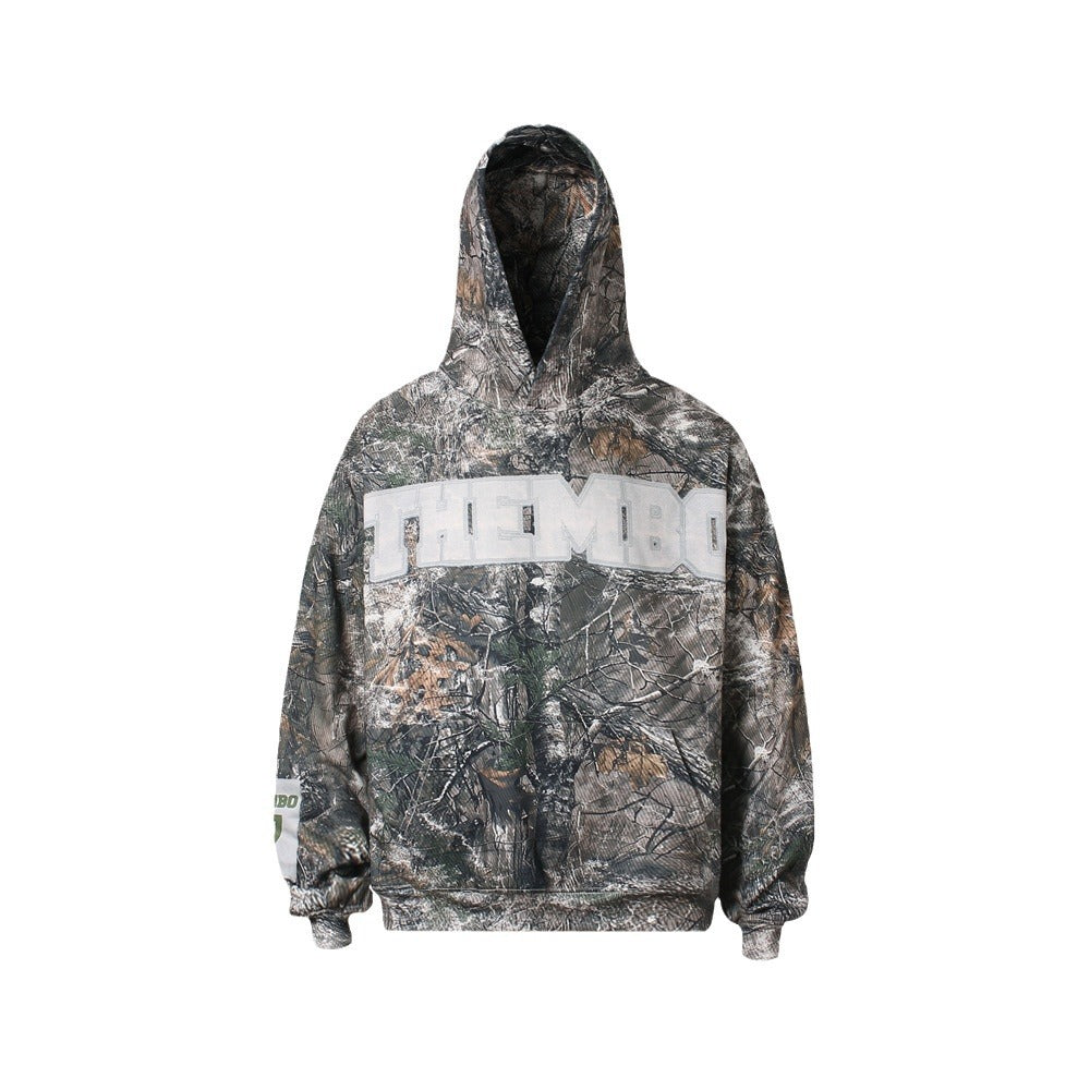 GLFS Hipster Camouflage Embroidery 3D Twig Street Hoodie