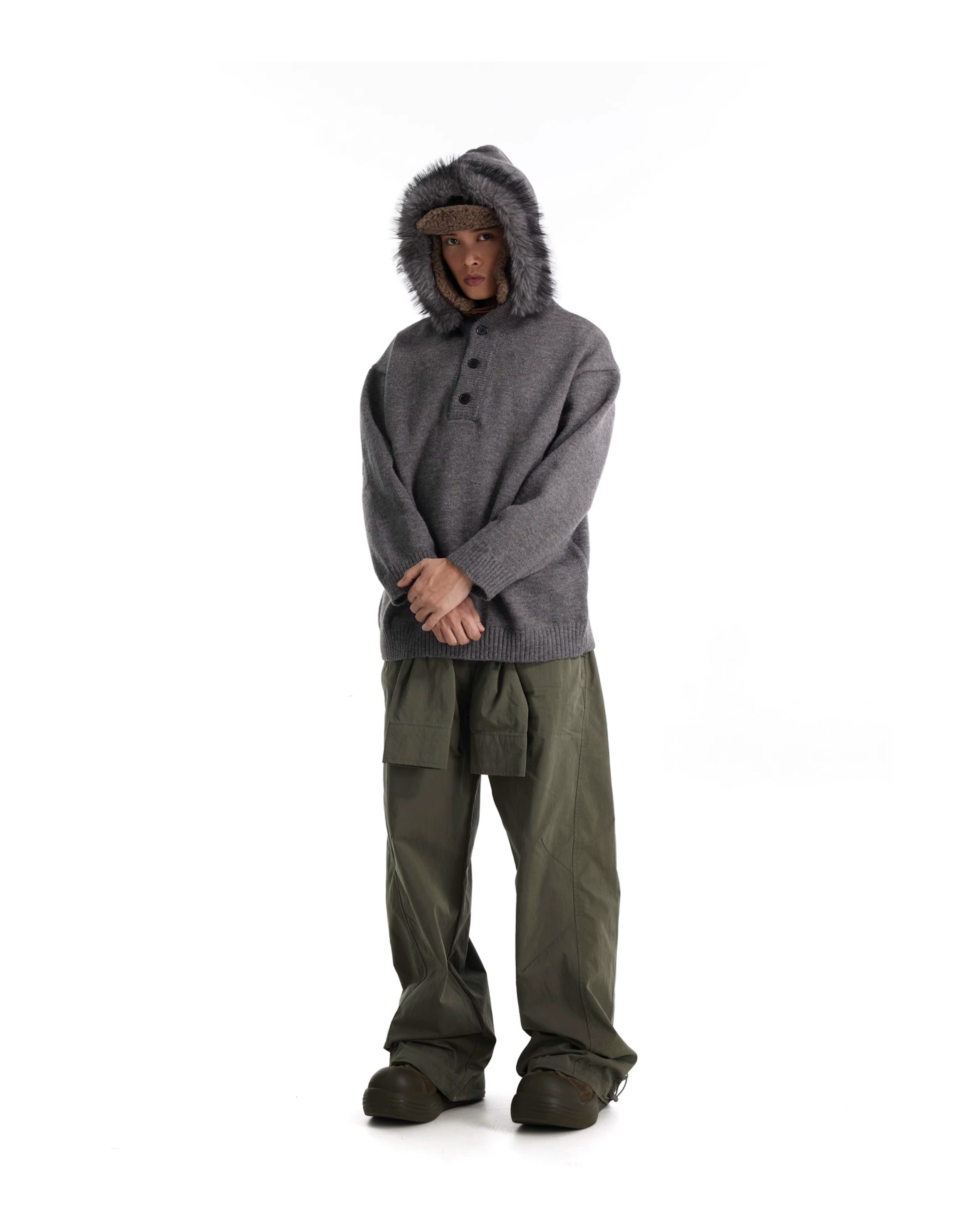 BTSG Sense Sleeve Tie Fake Two Pieces Cargo Pants