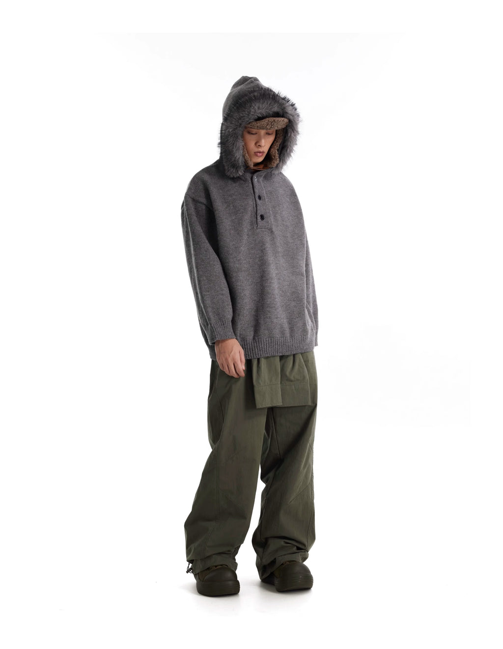 BTSG Sense Sleeve Tie Fake Two Pieces Cargo Pants