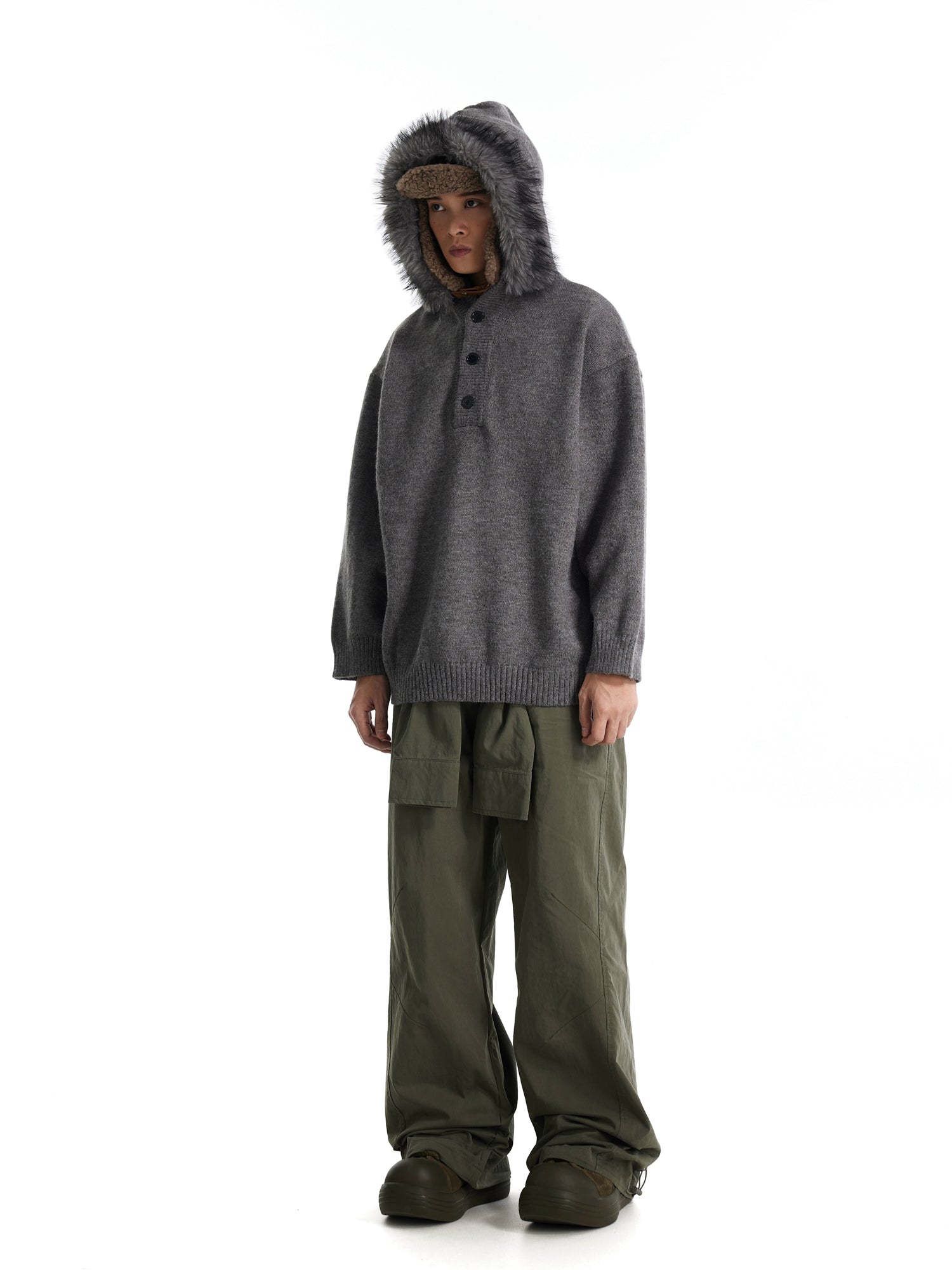 BTSG Sense Sleeve Tie Fake Two Pieces Cargo Pants