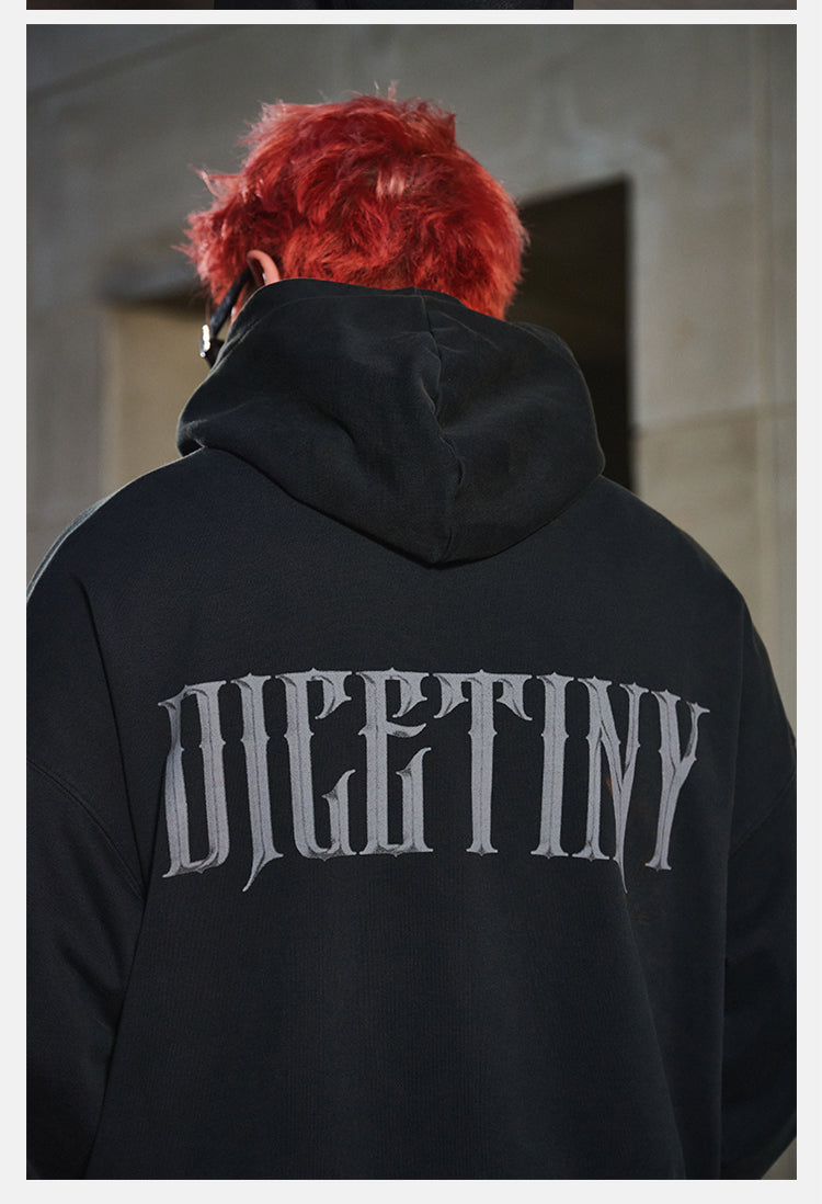 DICETINY 420g Wash Distressed Cardigan Zipper Jacket