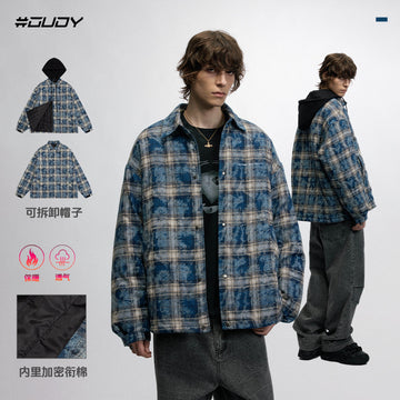 #OVDY Street wear Hip Hop Plaid Hoodie Jacket