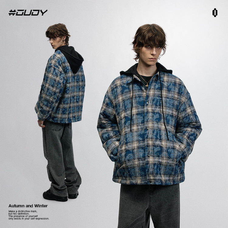 #OVDY Street wear Hip Hop Plaid Hoodie Jacket