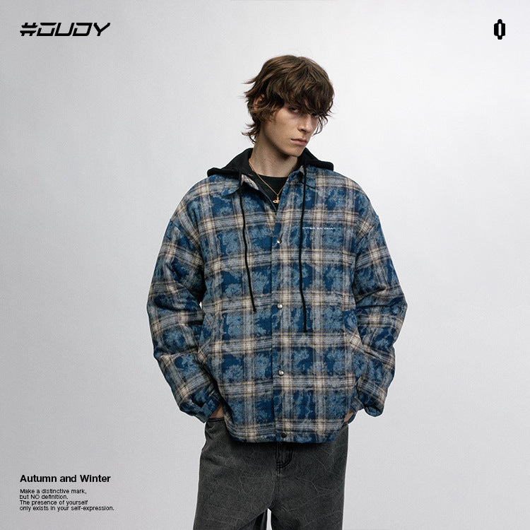 #OVDY Street wear Hip Hop Plaid Hoodie Jacket