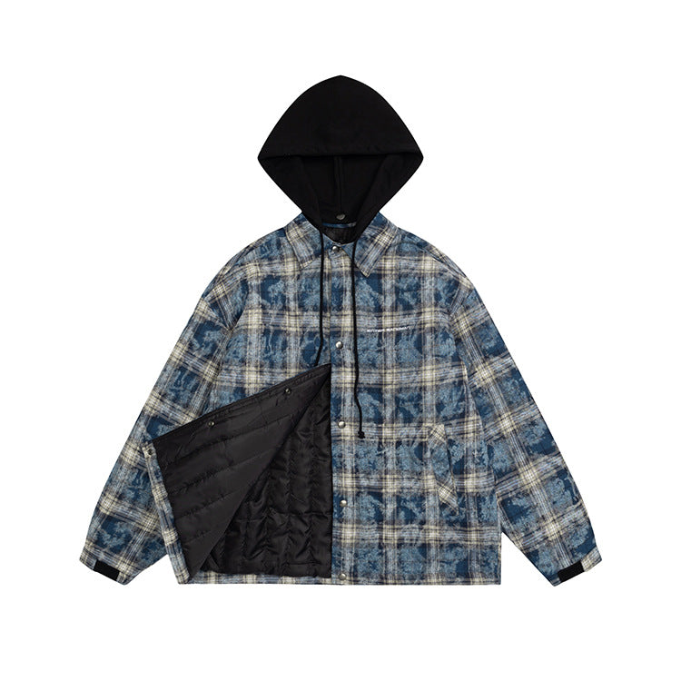 #OVDY Street wear Hip Hop Plaid Hoodie Jacket