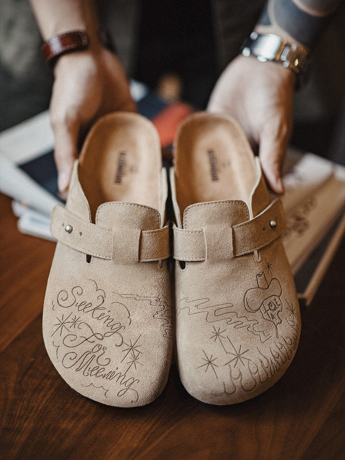 Mr.Fang Madden illustrated Clogs