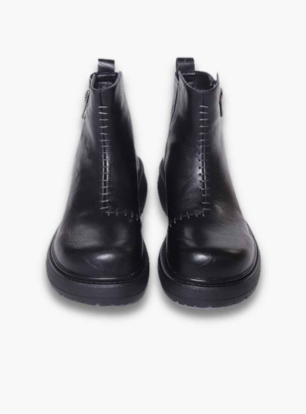 SHENLV STUDIO Side Zipper Chelsea Boots Platform High Top Leather Shoes
