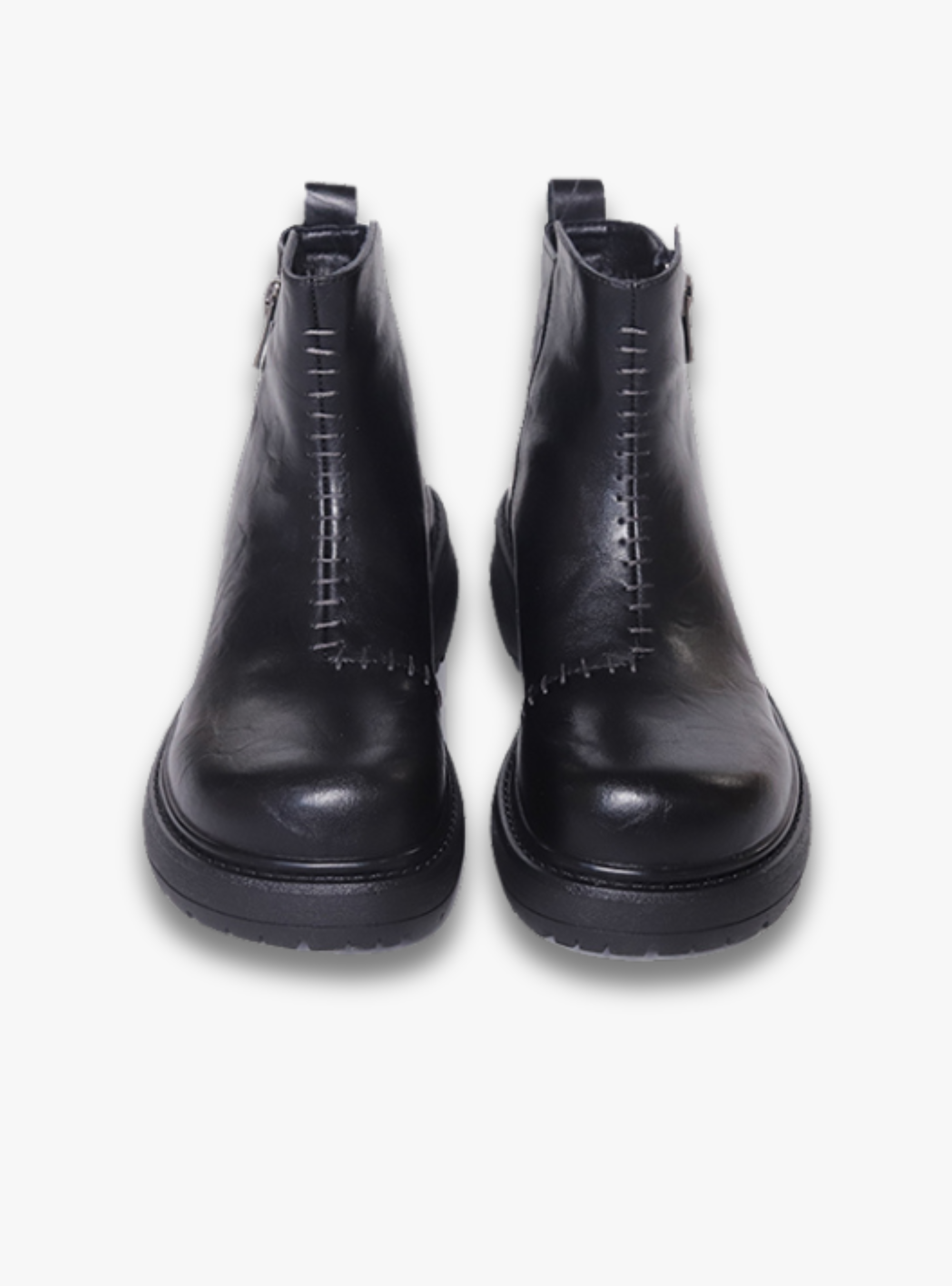 SHENLV STUDIO Side Zipper Chelsea Boots Platform High Top Leather Shoes