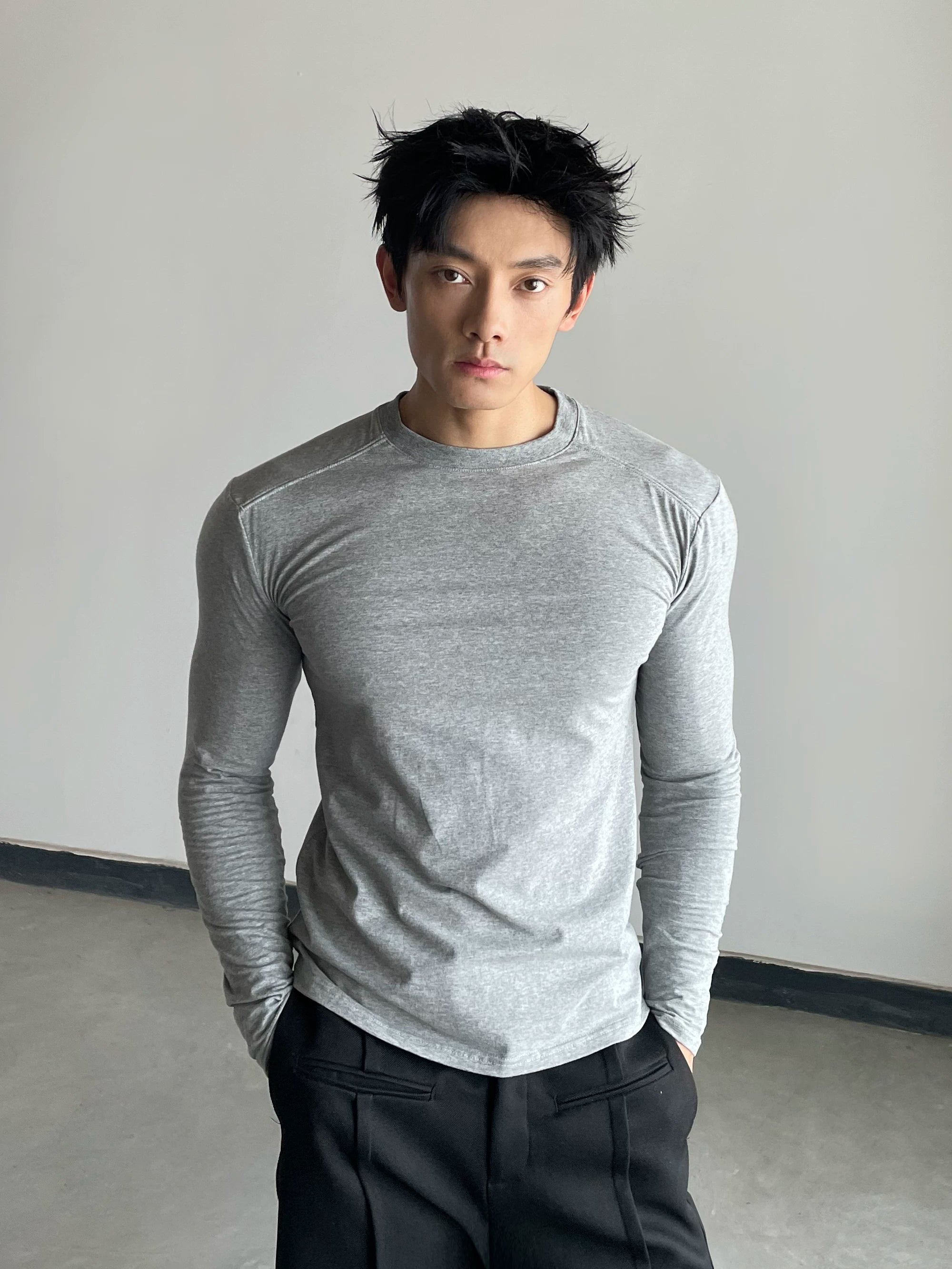 DAY NY High Elastic Front Shoulder Slim Versatile Tee