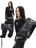BINGBONG Retro Glossy Large Capacity Messenger Bag