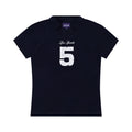 Loopsoon Retro Jersey Printed Simple Letter Tee