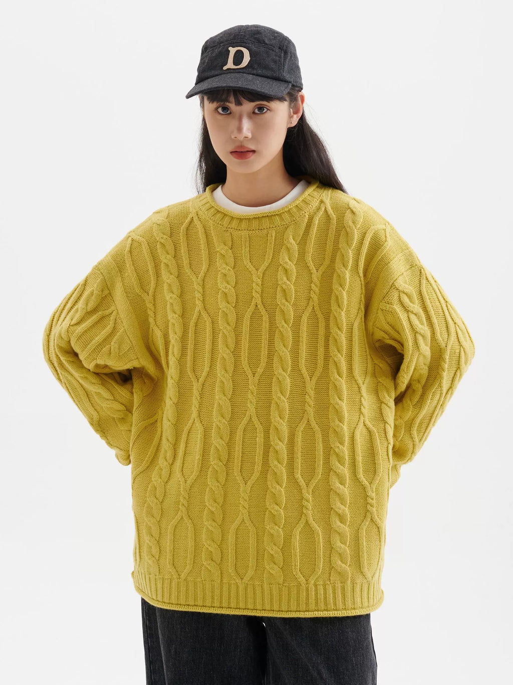 BUTTBILL 15% wool knitted 700G twisted woven sweater