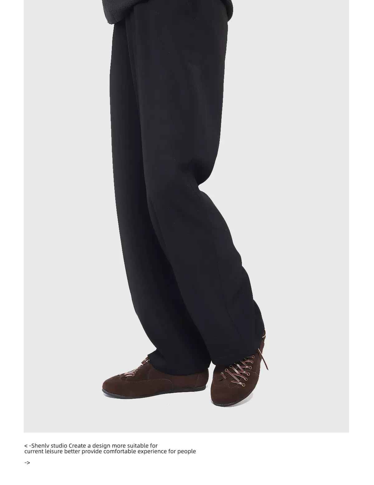 SHENLV STUDIO Suede Asymmetrical Side Opening Lace-up Fur Shoes Dexun Shoes