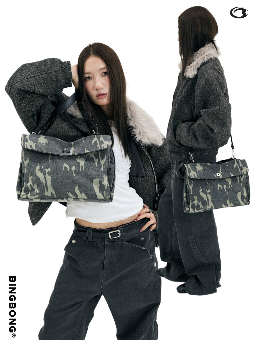 BINGBONG Vintage Canvas Underarm Bag