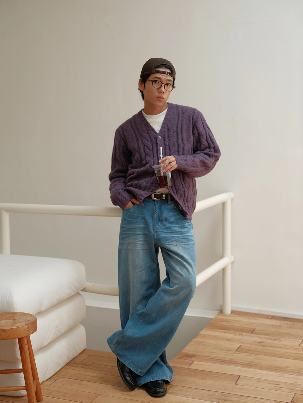 CARPEM Three-dimensional Cat Beard Loose Straight Jeans