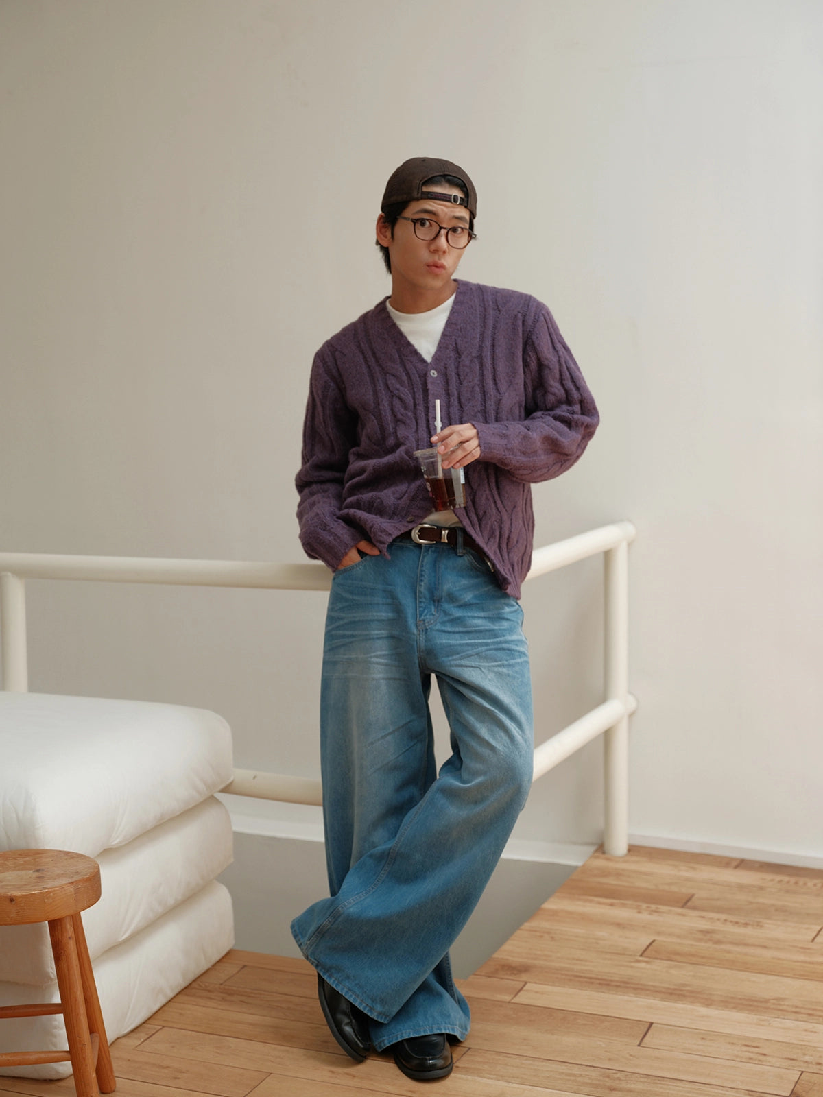 CARPEM Three-dimensional Cat Beard Loose Straight Jeans