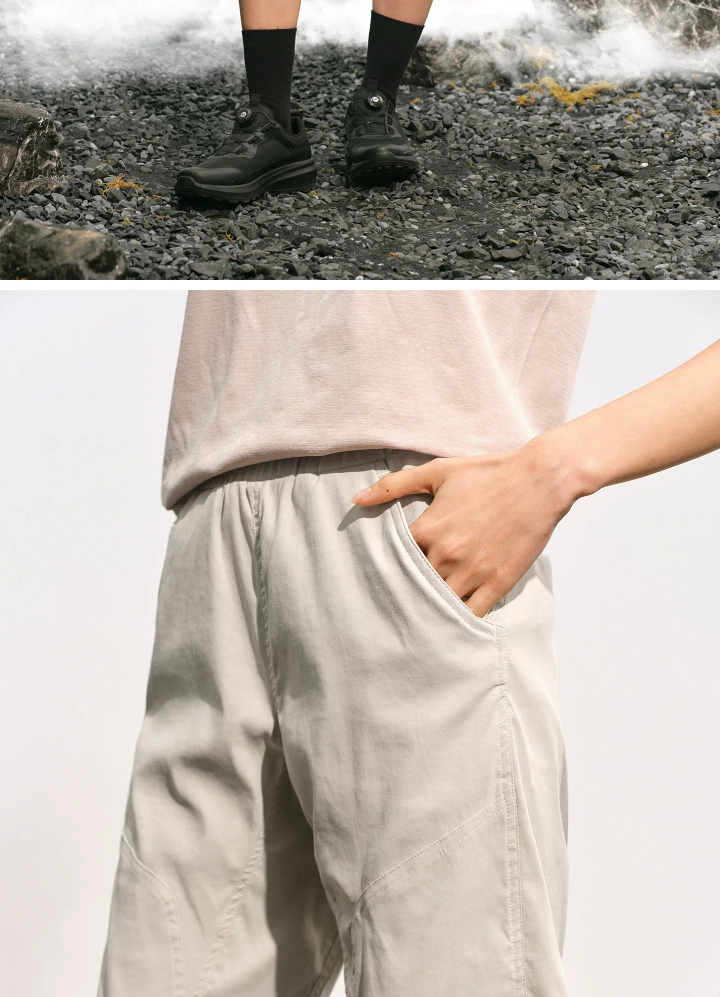 NO LOGO Stitching Quick-drying Sports Shorts