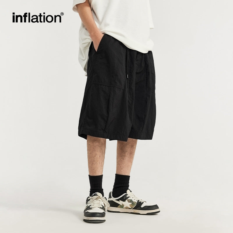 INF Wrinkled Outdoor Wide Leg Shorts