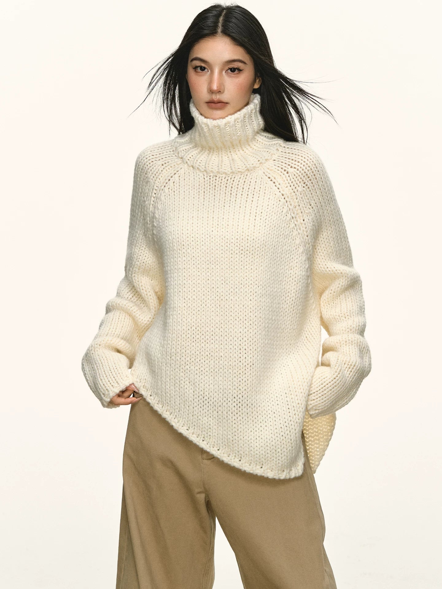 Anna Aneae Turtleneck Soft Waxy Jersey Pullover