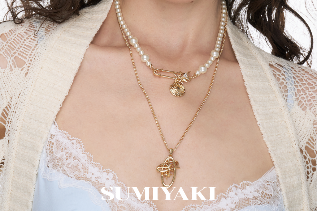 SUMIYAKI Vintage Pearl Double Layer Necklace