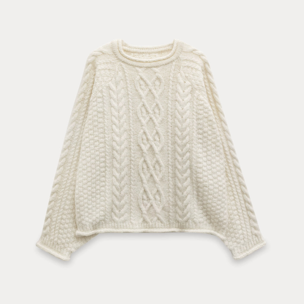 EGGKA Crimped Twist Loose and Thin Casual Sweater