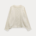 EGGKA Crimped Twist Loose and Thin Casual Sweater