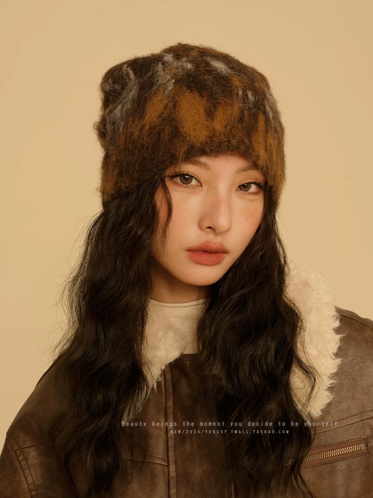 YORSOY Retro Tie-dye Knitted Wool Hat