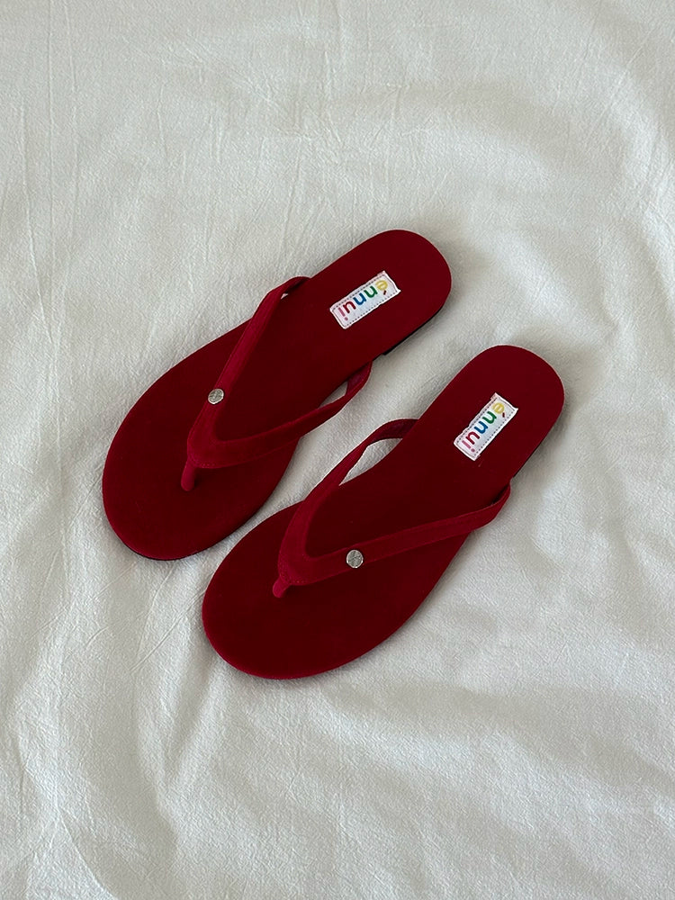 ENNU Flat Bottom Matte Turned Fur Outer Slippers