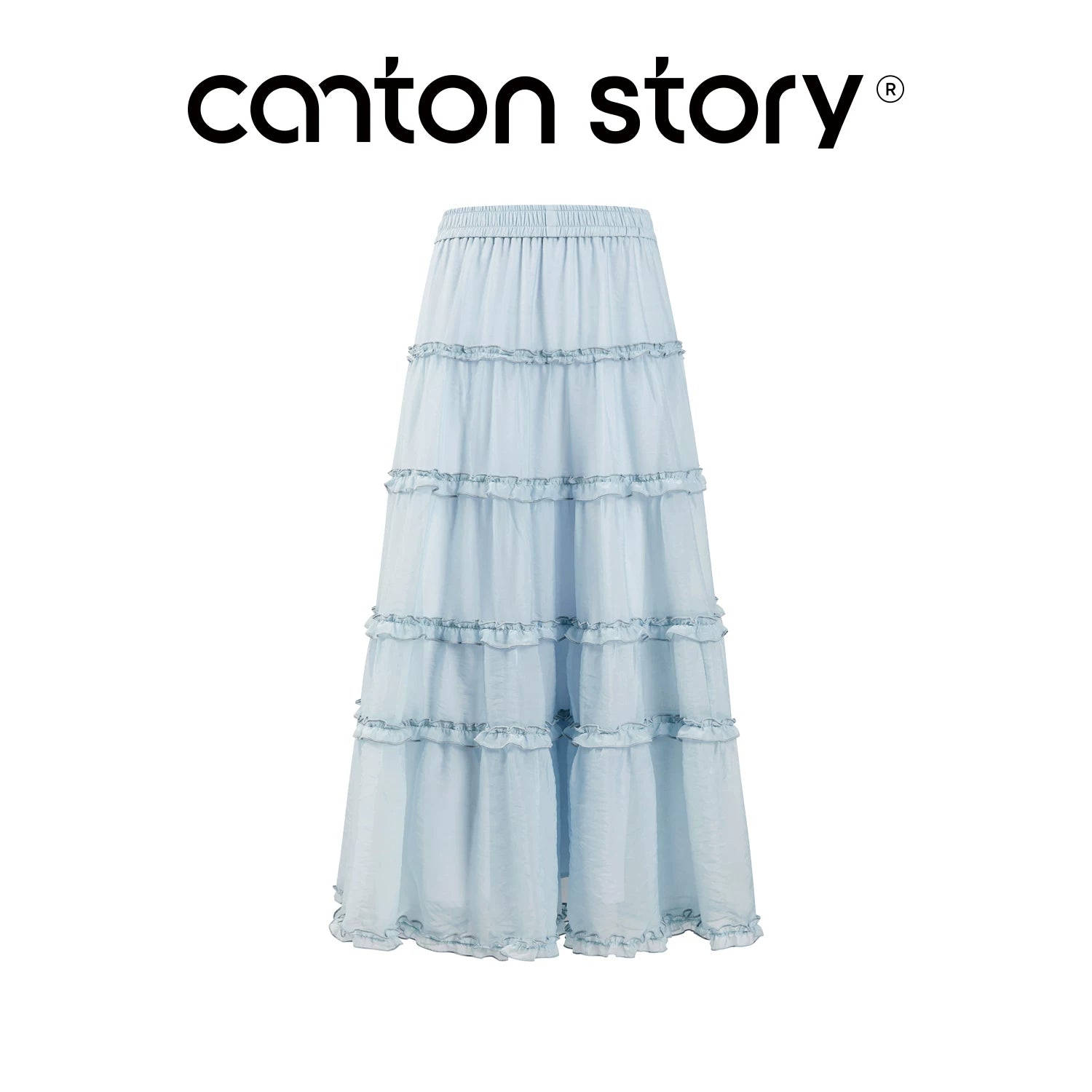 Cantonstory Lazy Crew Neck Thin Long Sleeve Skirt Set