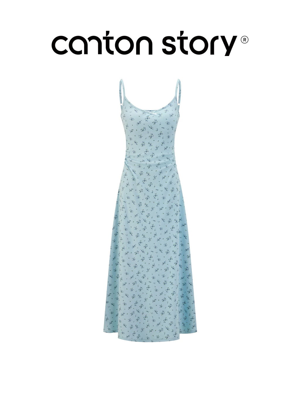Cantonstory Temperament Floral Suspender Dress