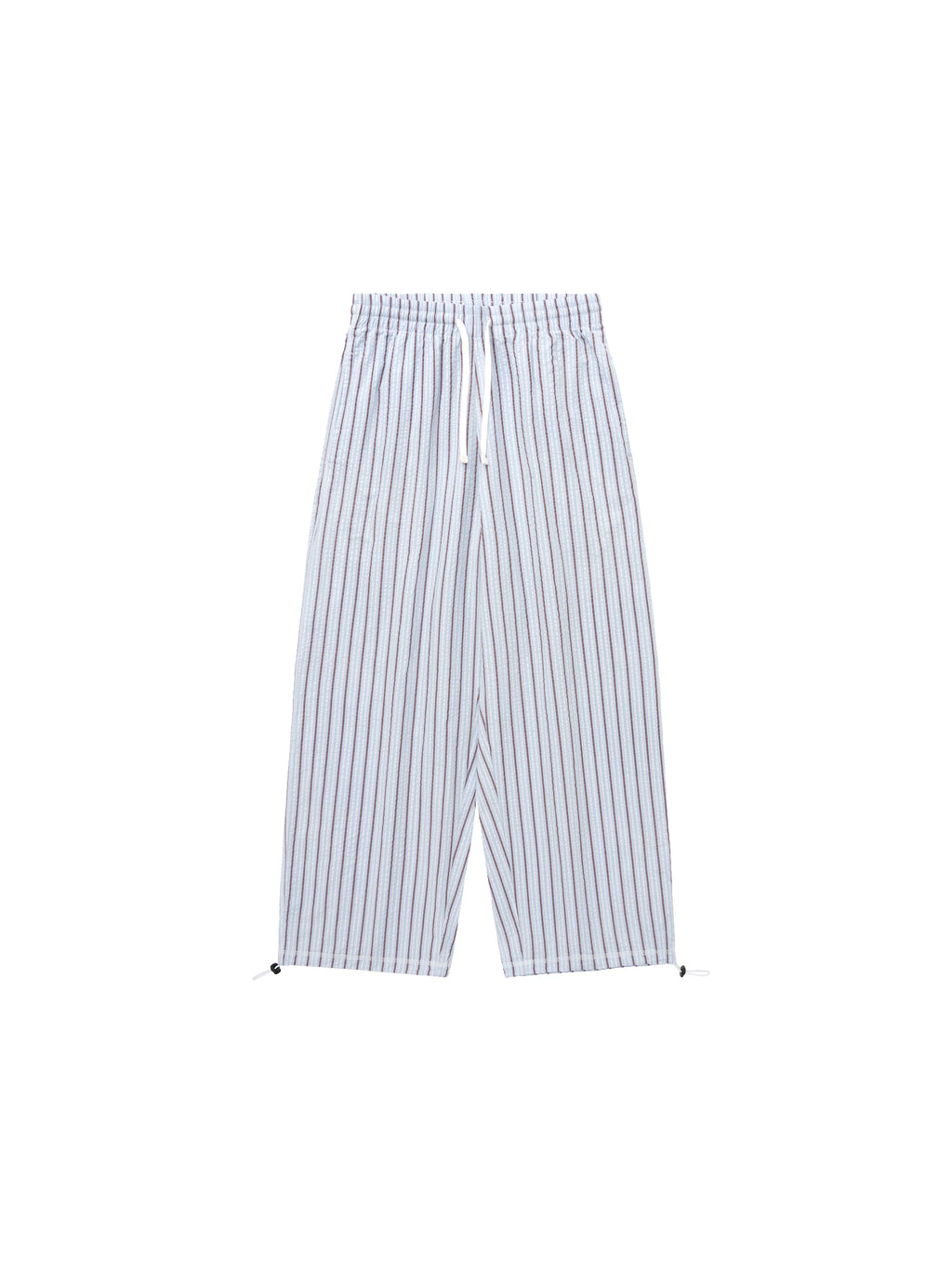 BENT IDEA Embroidered Vertical Striped Loose Casual Drawstring Trousers