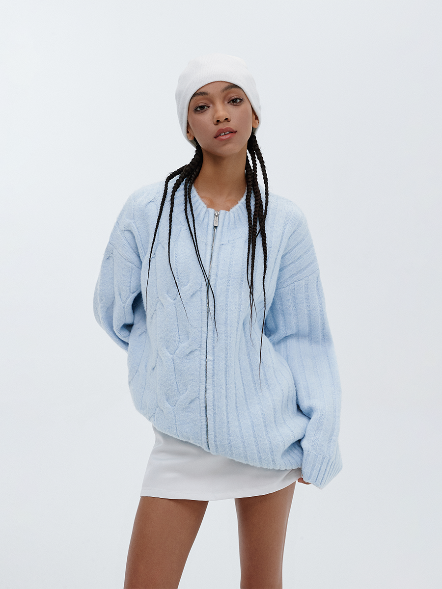 ATRY Stitched Embroidered Cardigan Sweater