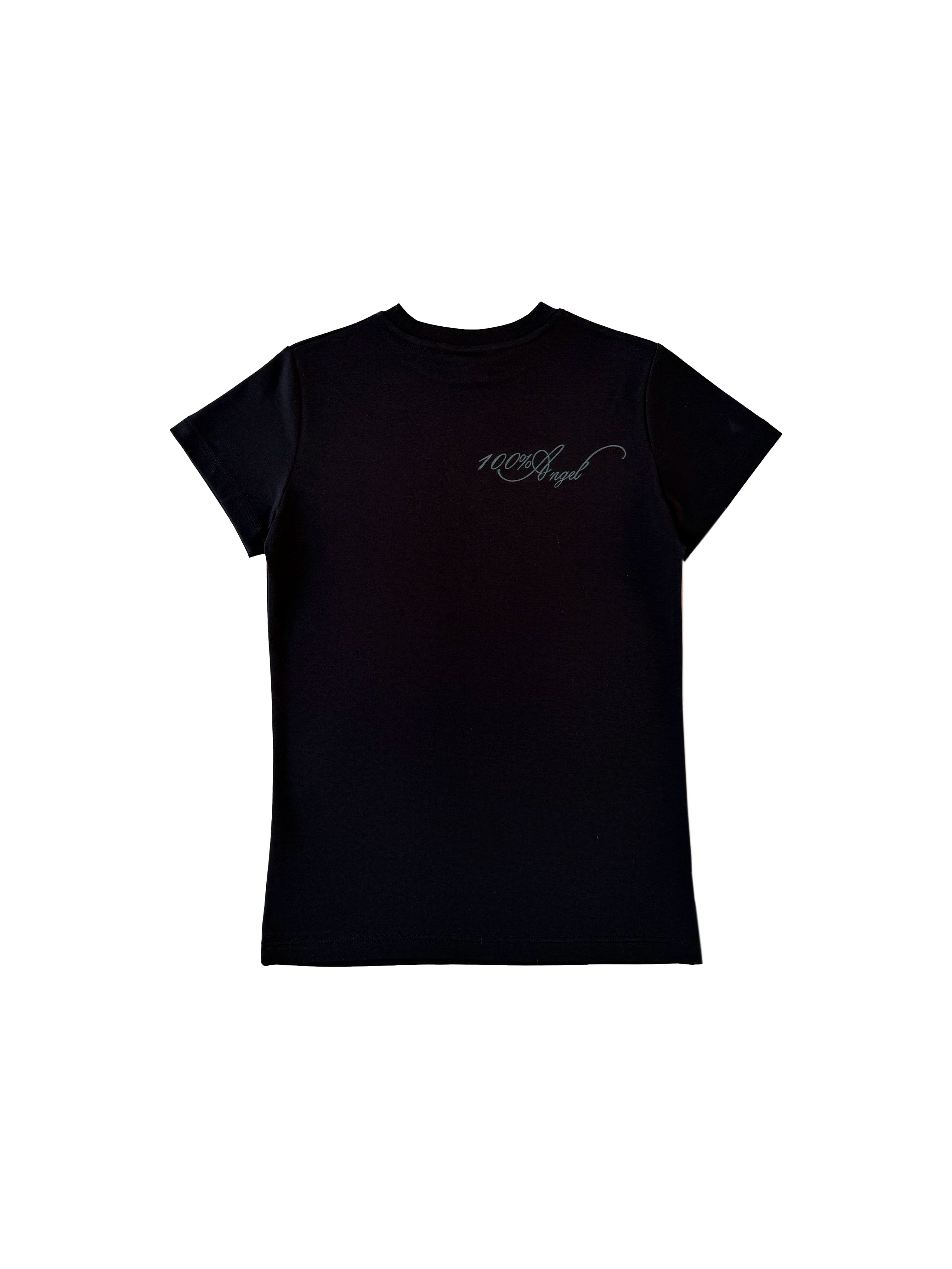 CHAI Cartoon Button Slim Elastic Tee