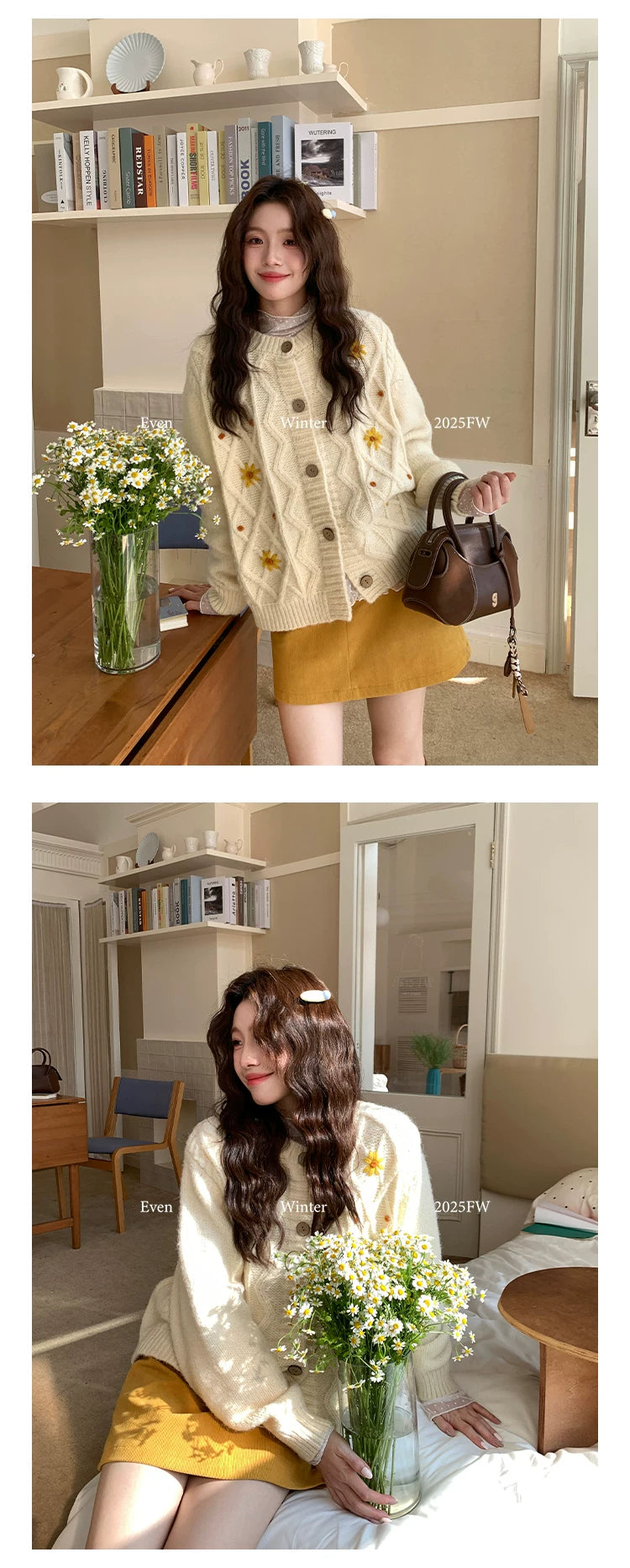 Even Korean Gentle Casual Handmade Crochet Sweater