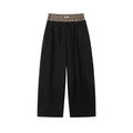 CoosRetro Double Waist Fake Two-Piece Plaid Scimitar Sweatpants