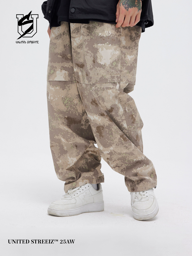 US Loose Hip Hop Camo Overalls