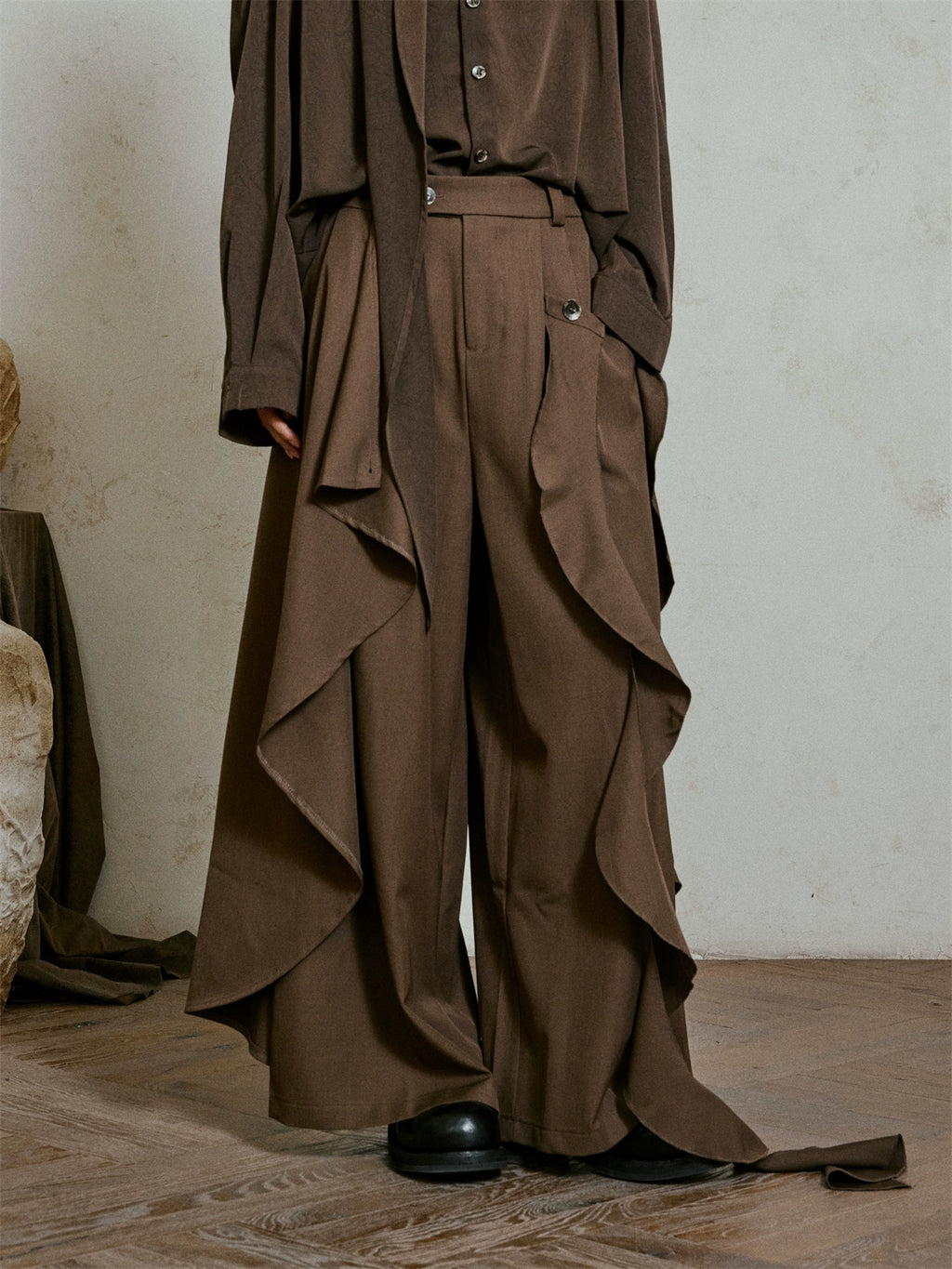 SUNYVONNE Irregular Fashion Streamer Slacks