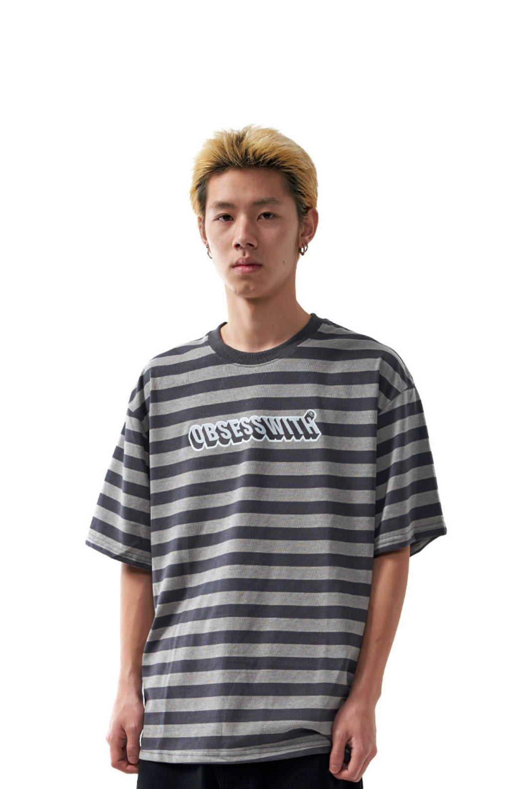 OBSESSWITH Striped Short Sleeve Tee