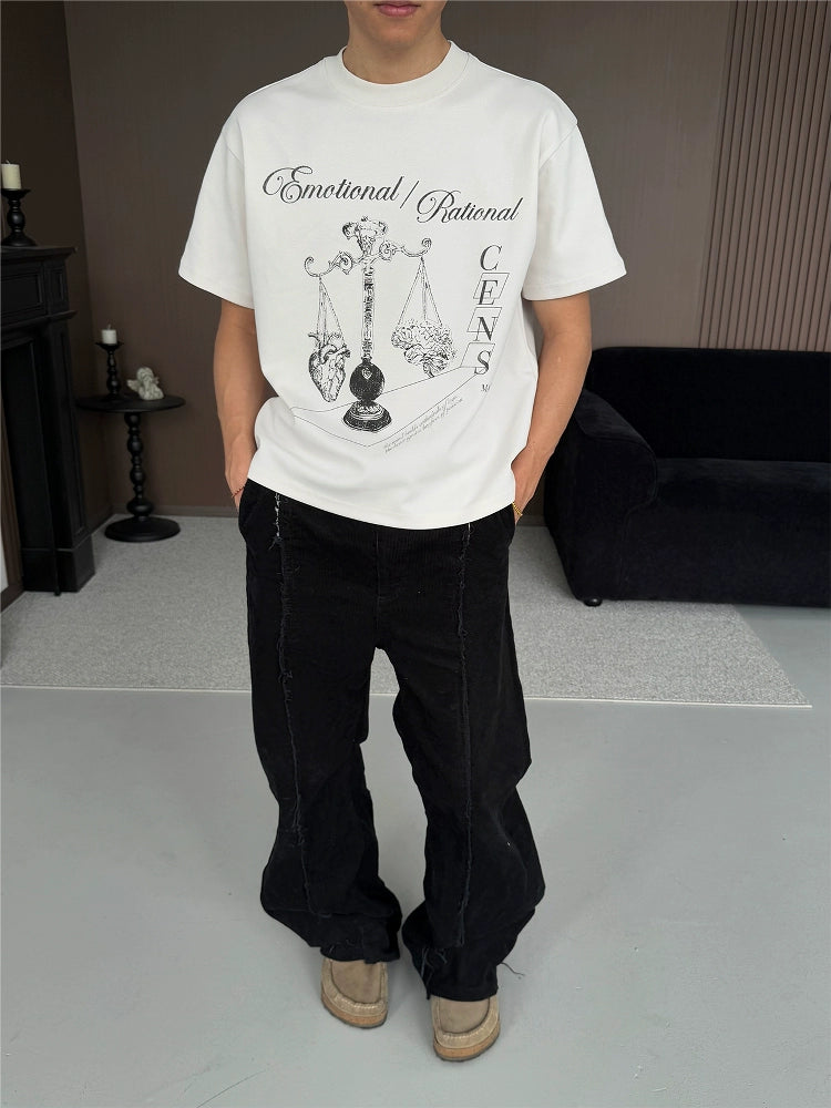 CENSMADE Balance Line Draft Printing Tee