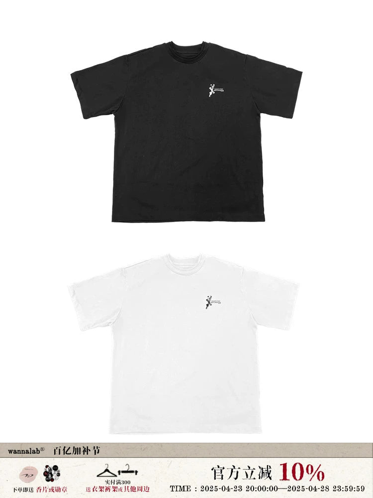 WANNA LAB "quantum Hourglass" Double Neckline Hidden Needle Process Tee