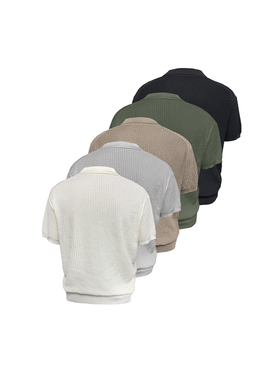 JCAESAR POLO Collar Ice Silk Knitted Tee