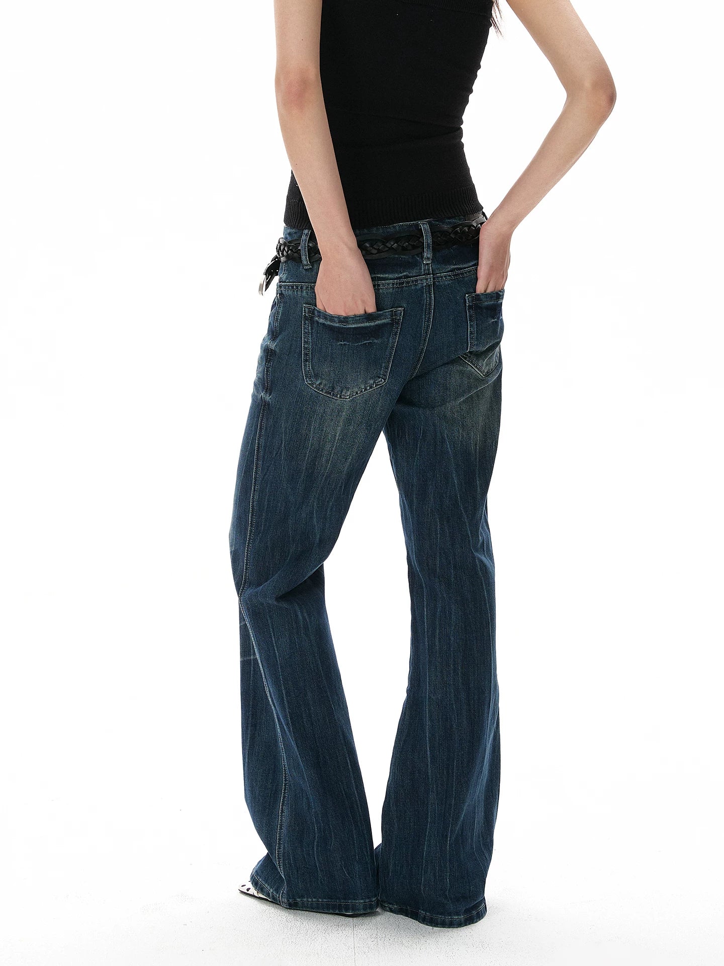 A PUEE Retro Low-rise Straight-leg Slim-fit Jeans