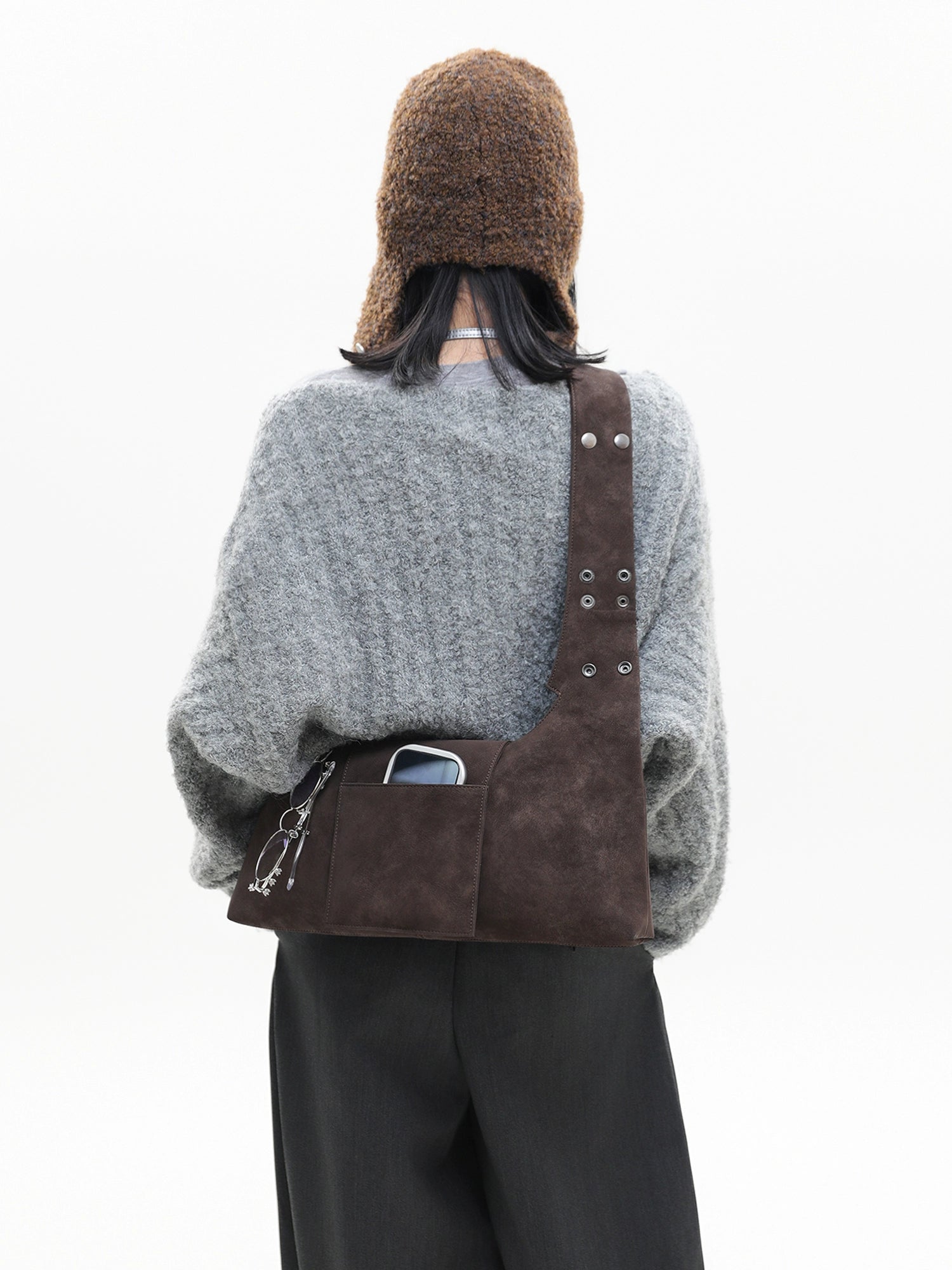 JANDRESS Rivet Shoulder Armpit Messenger Bag