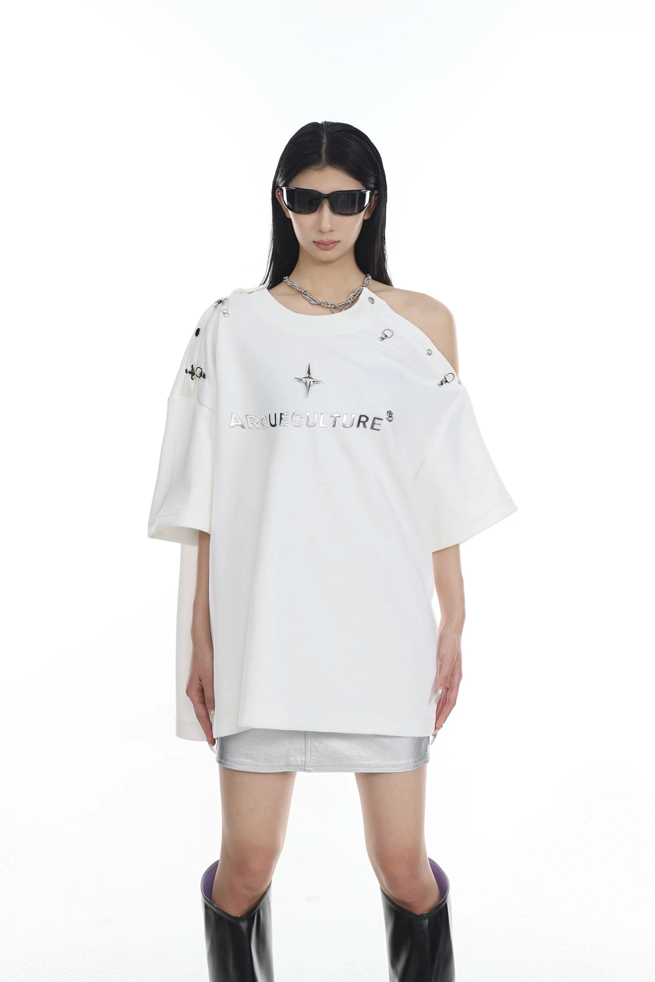 ArguECulturE Retro One-word Shoulder Loose Tee