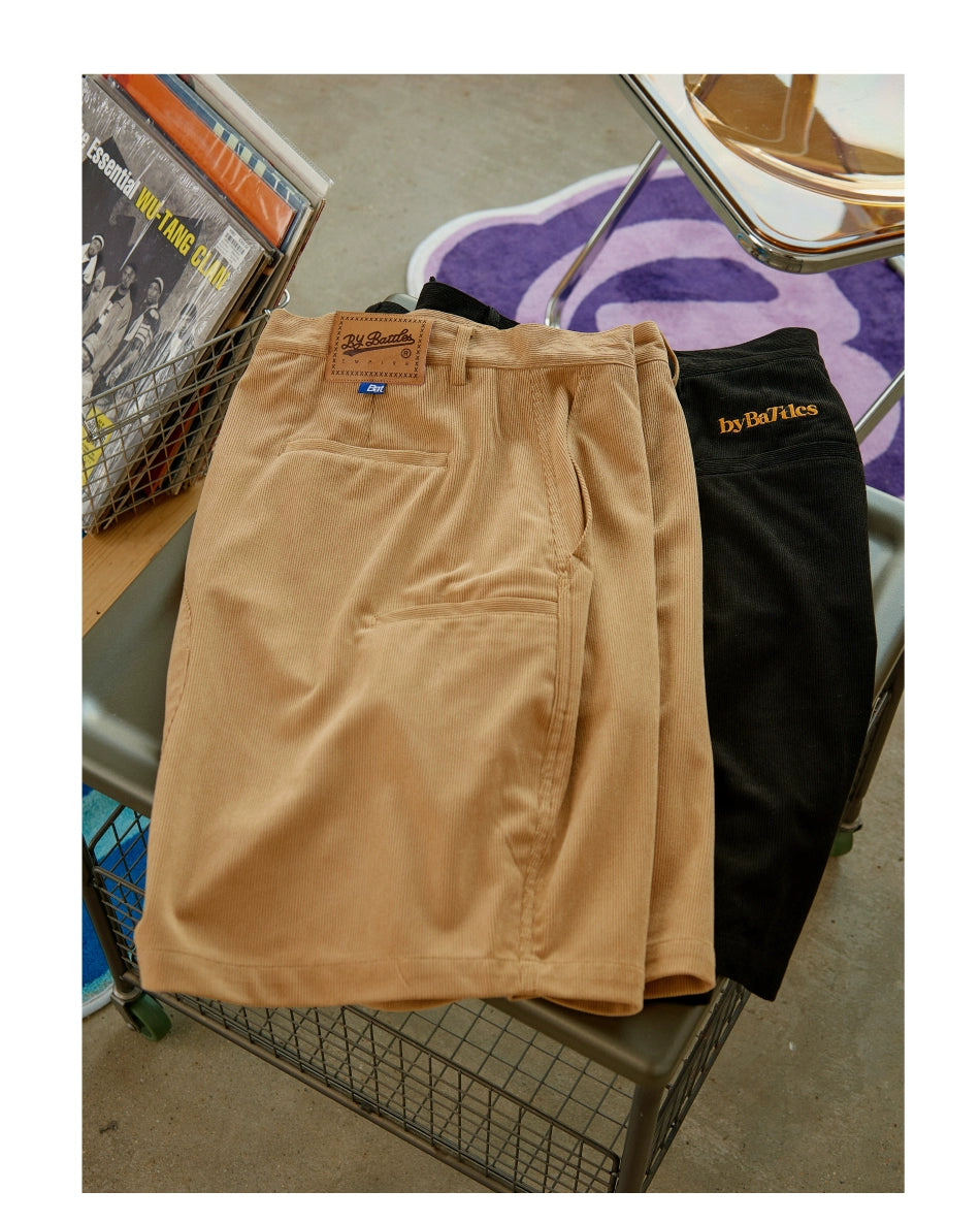 Battles Corduroy Embroidered Shorts Capris