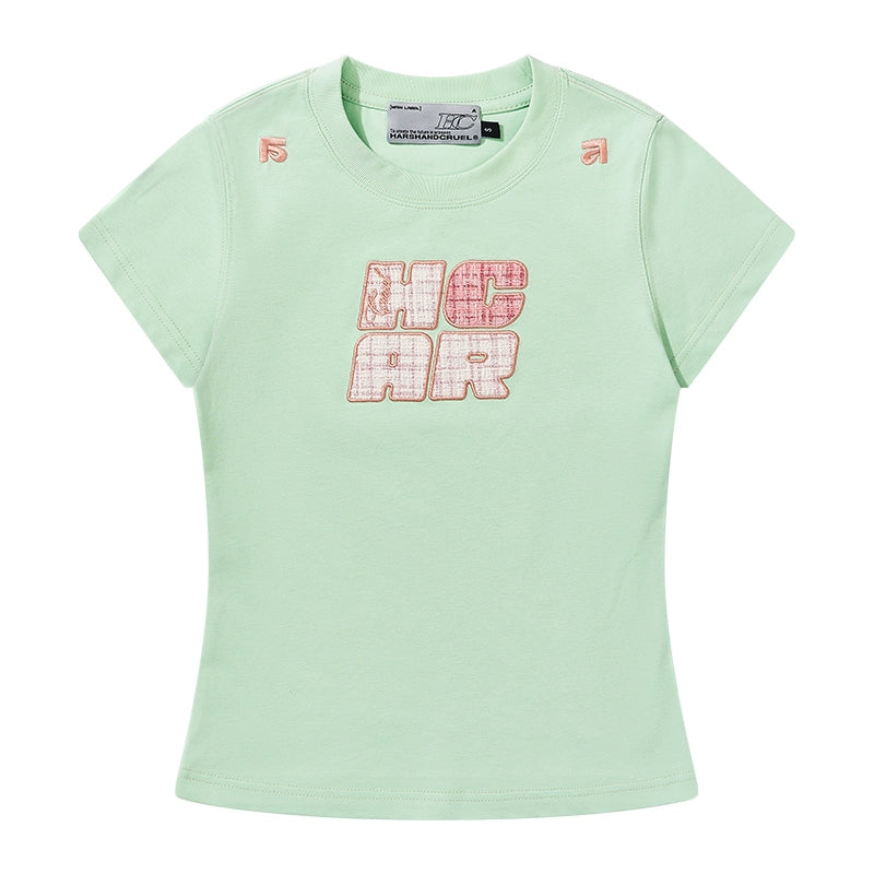 HACR small fragrant wind sticker elastic slim tee