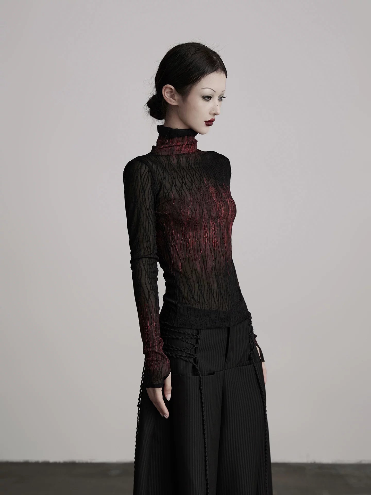INDULGE Lace Knit Bottom Long Sleeve